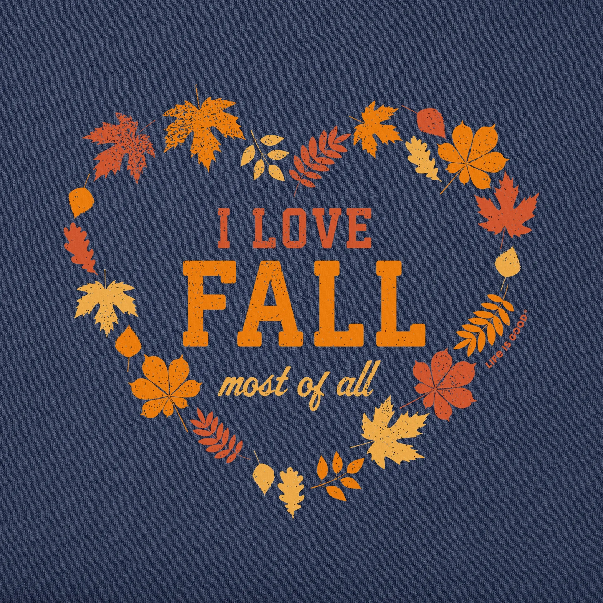 Women's I Love Fall Heart Long Sleeve Crusher Vee sold by Life is Good product image thumbnail 2