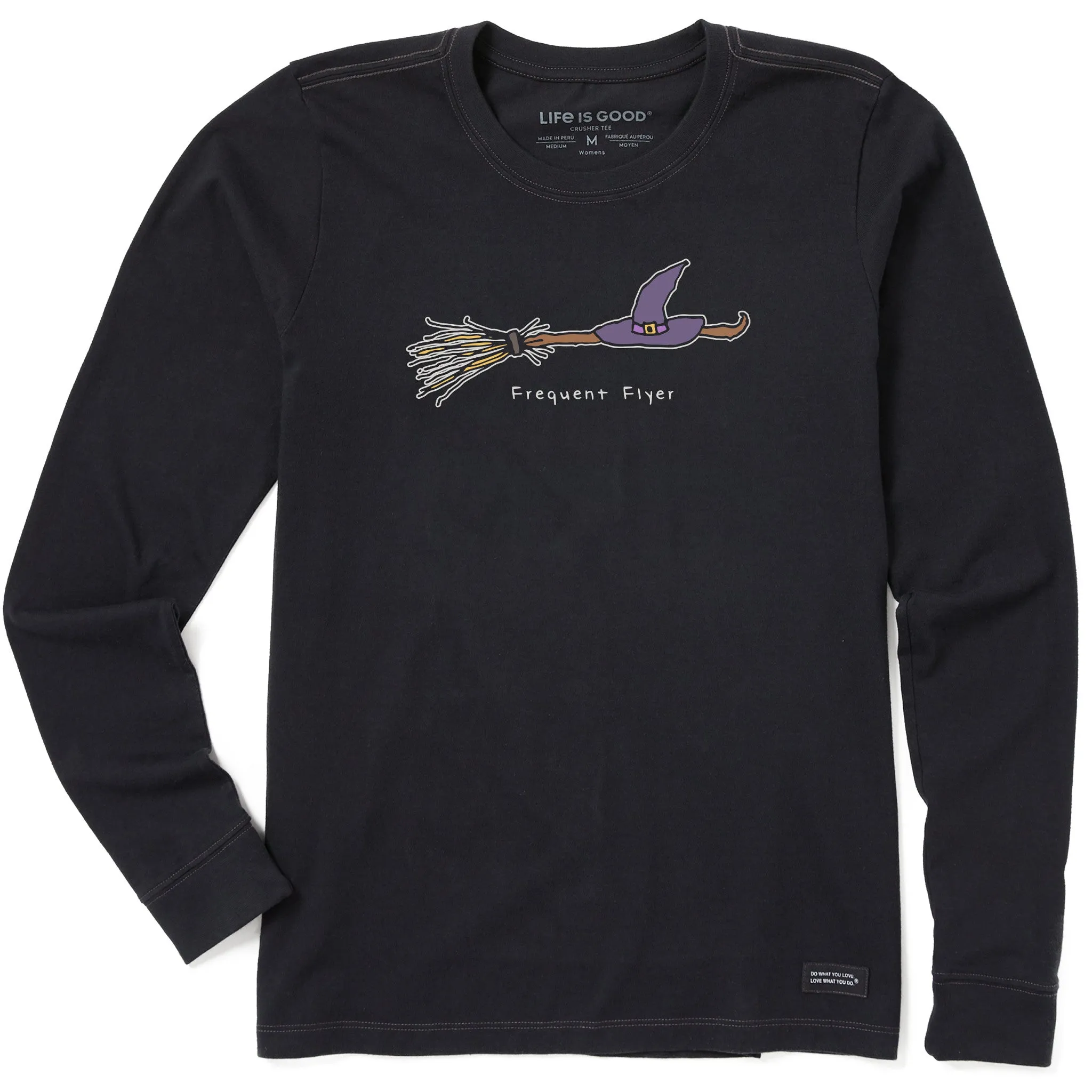 Women's Frequent Flyer Witch Broom Long Sleeve Crusher Tee sold by Life is Good product image thumbnail 3