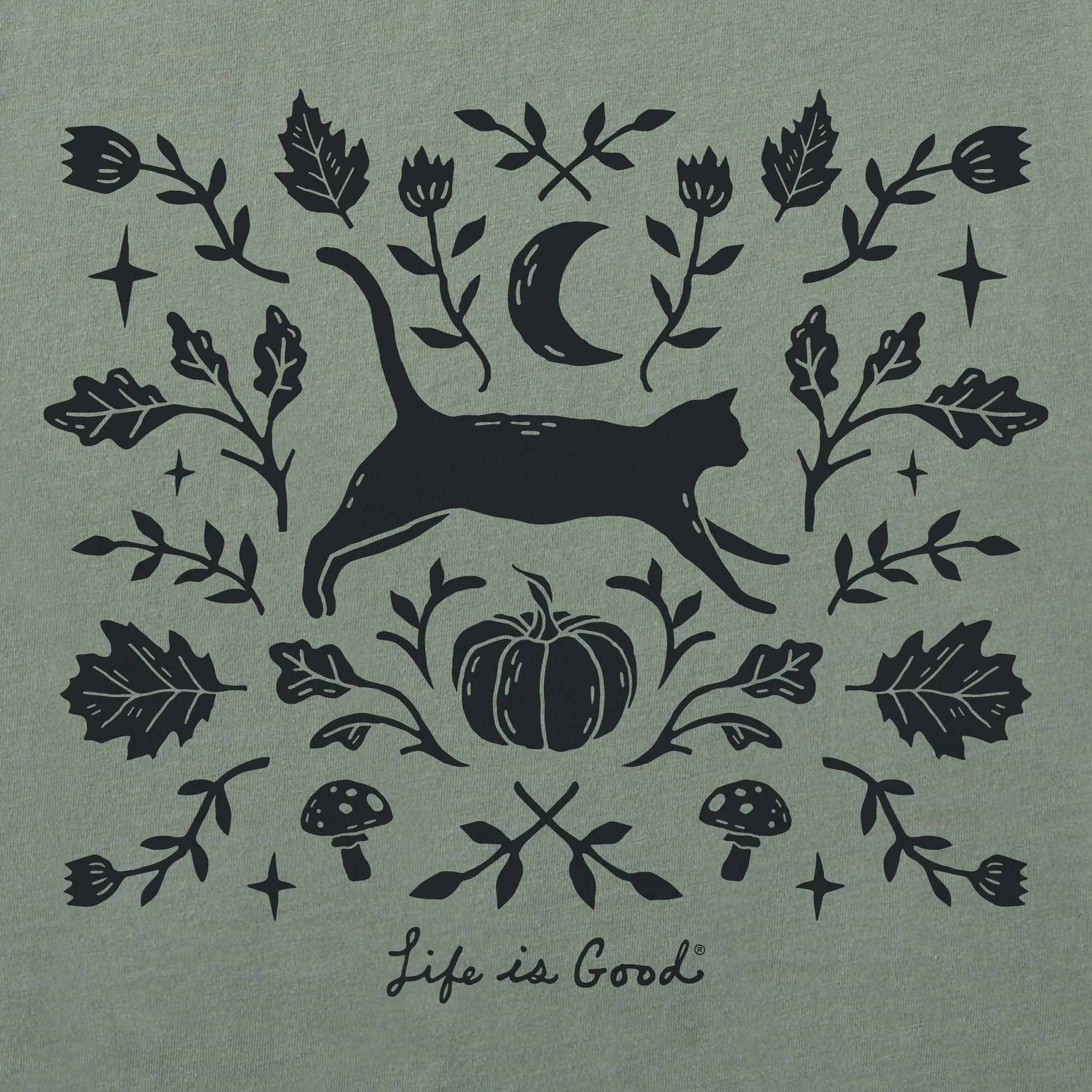 Women's Fall Foliage Cat Long Sleeve Crusher Tee sold by Life is Good product image thumbnail 2