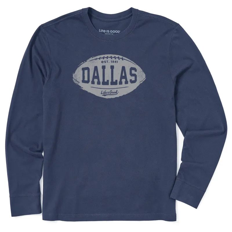 Men's Dallas Football Long Sleeve Crusher Tee sold by Life is Good
