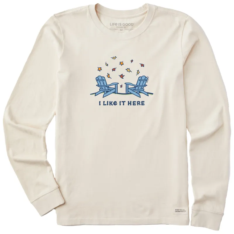Women's Adirondacks I Like it Here Fall Long Sleeve Crusher Tee made by Life is Good