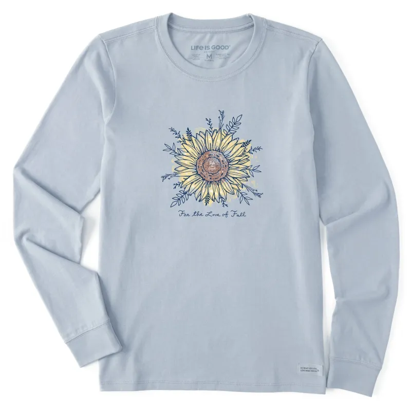 Women's For the Love of Fall Sunflower Long Sleeve Crusher Tee made by Life is Good
