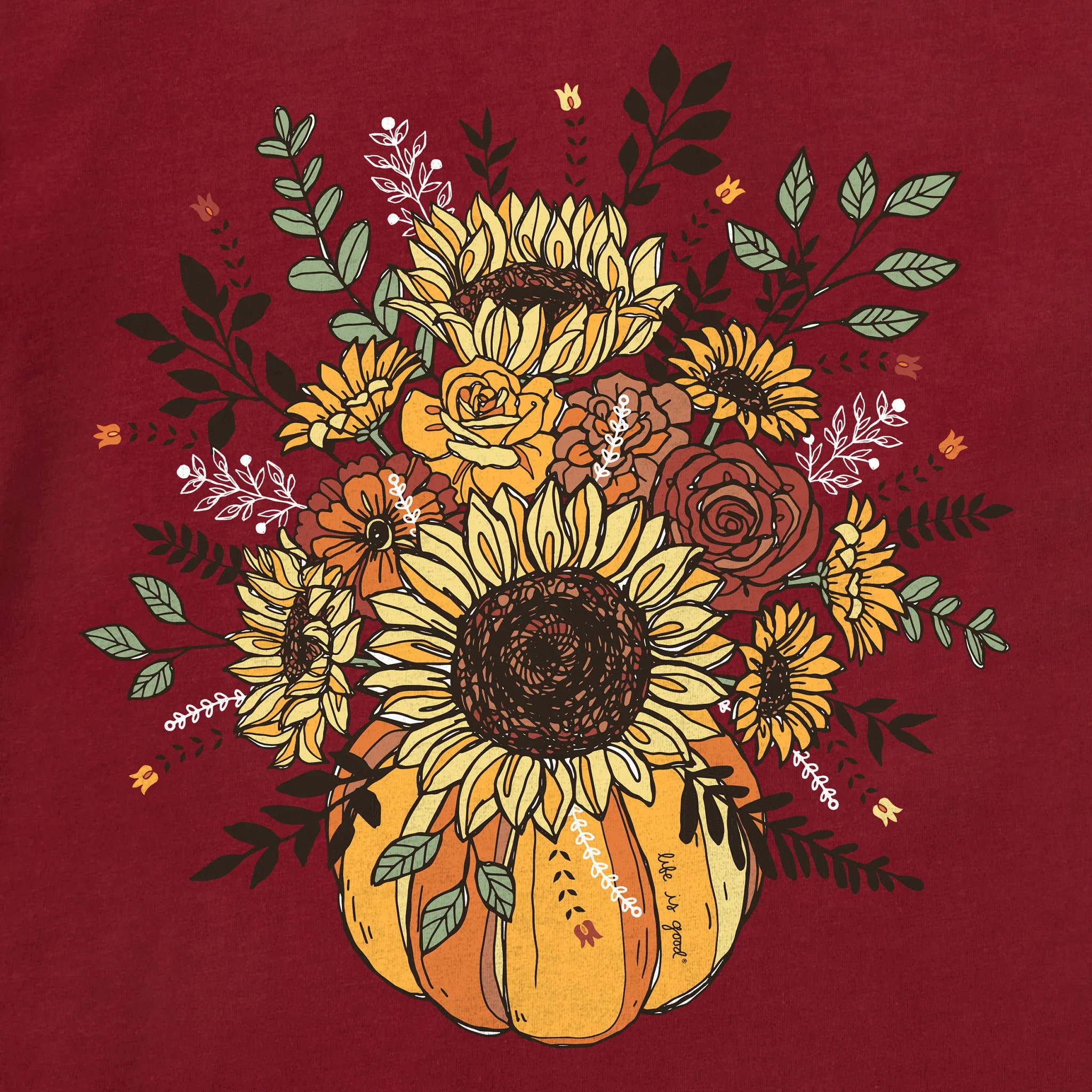 Women's Fall Pumpkin Flowers Long Sleeve Crusher Tee sold by Life is Good product image thumbnail 4