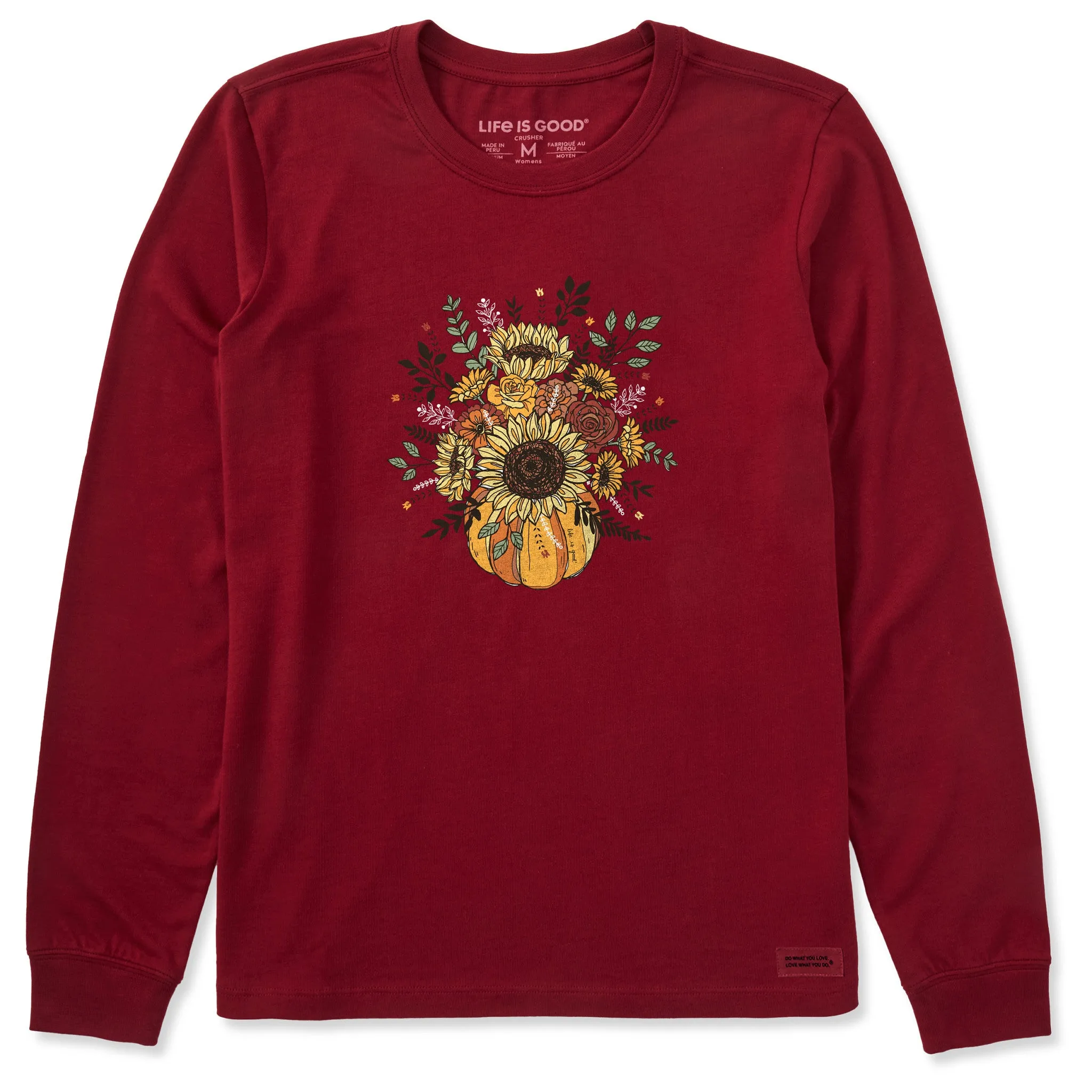 Women's Fall Pumpkin Flowers Long Sleeve Crusher Tee sold by Life is Good product image thumbnail 3