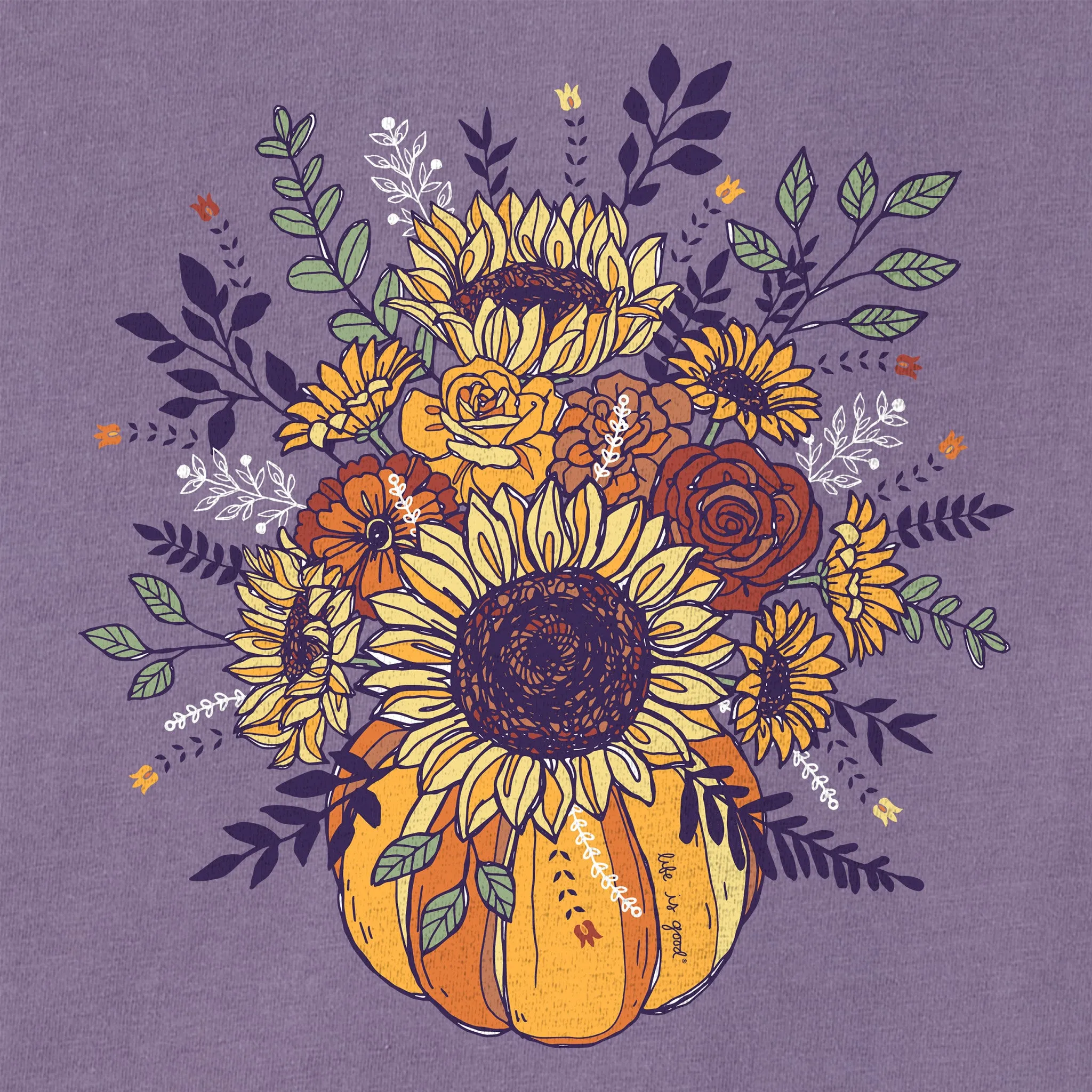 Women's Fall Pumpkin Flowers Long Sleeve Crusher Tee sold by Life is Good product image thumbnail 2