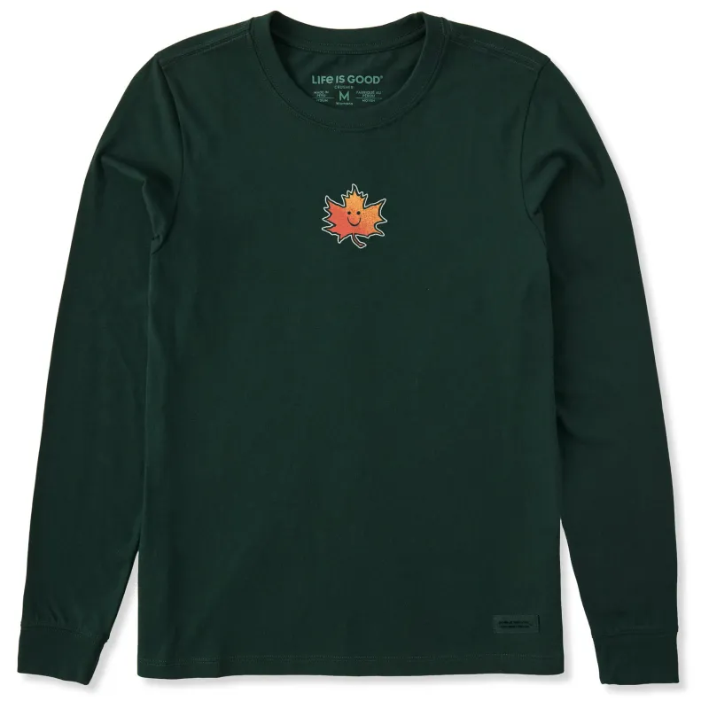 Women's Happy Leaf Long Sleeve Crusher Tee made by Life is Good