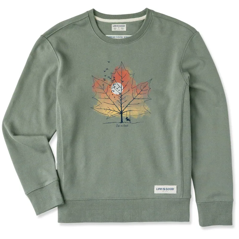 Women's Maple Swing Simply True Fleece Crew sold by Life is Good