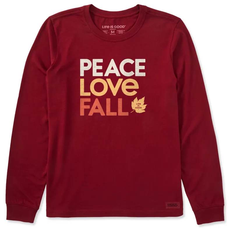 Women's Peace Love Fall Long Sleeve Crusher Tee sold by Life is Good