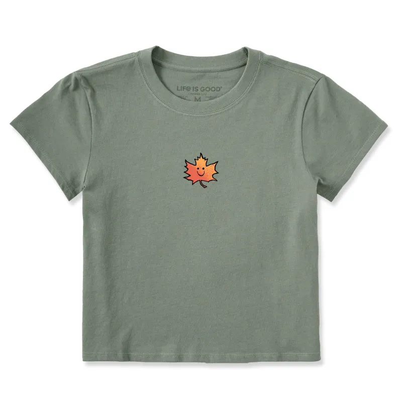 Women's Happy Leaf Crusher-LITE Shrunken Tee sold by Life is Good