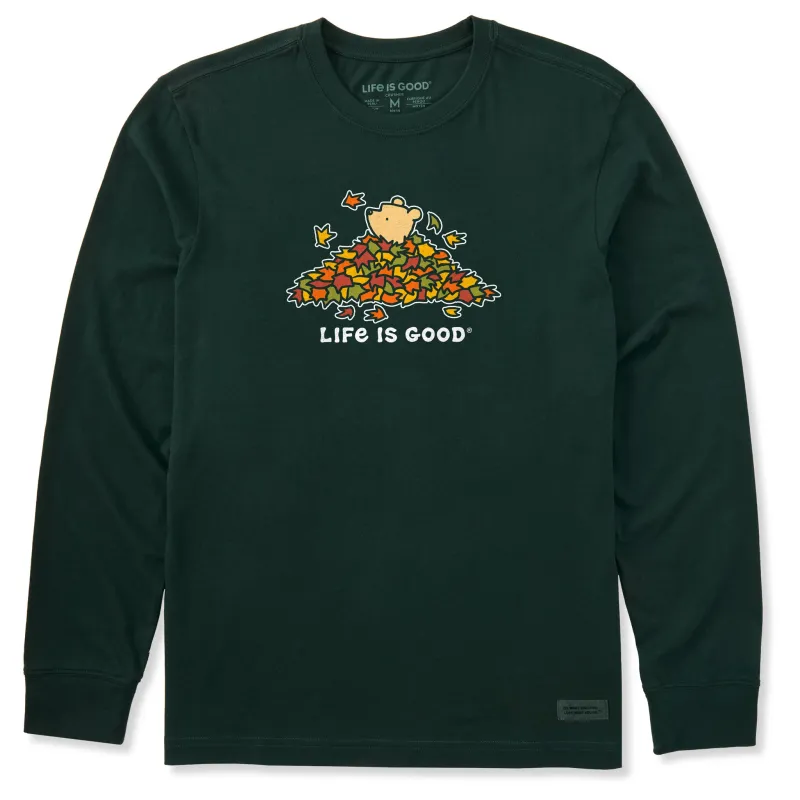 Men's Winnie Leaf Pile Long Sleeve Crusher Tee sold by Life is Good