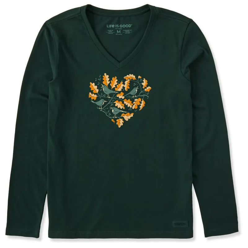 Women's Three Fall Birds Long Sleeve Crusher Vee sold by Life is Good