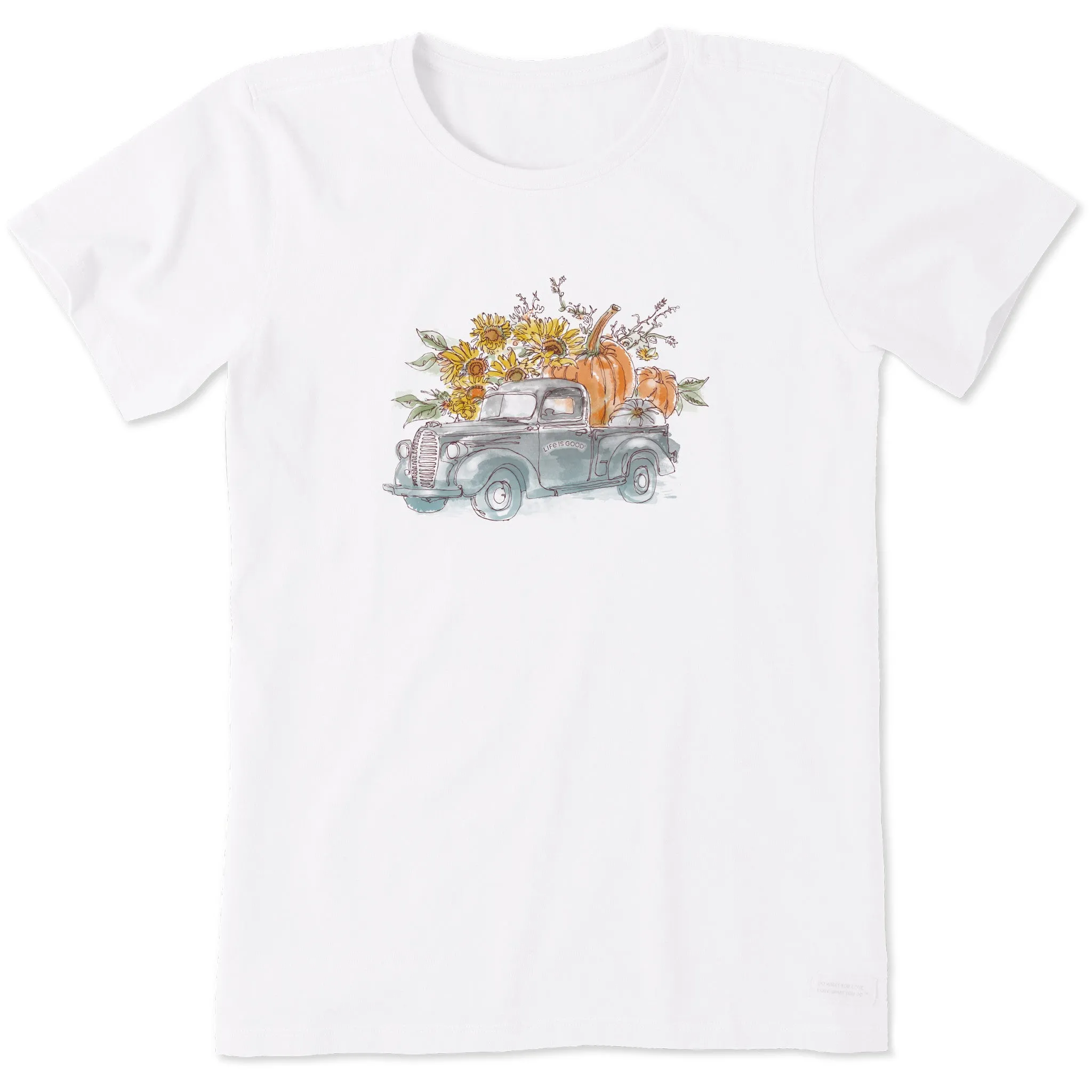 Women's Pumpkin Truck Short Sleeve Crusher Tee sold by Life is Good product image thumbnail 3