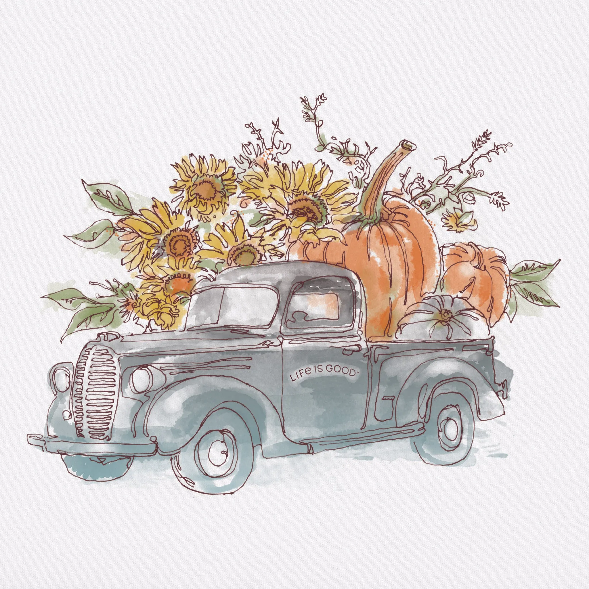 Women's Pumpkin Truck Short Sleeve Crusher Tee sold by Life is Good product image thumbnail 4