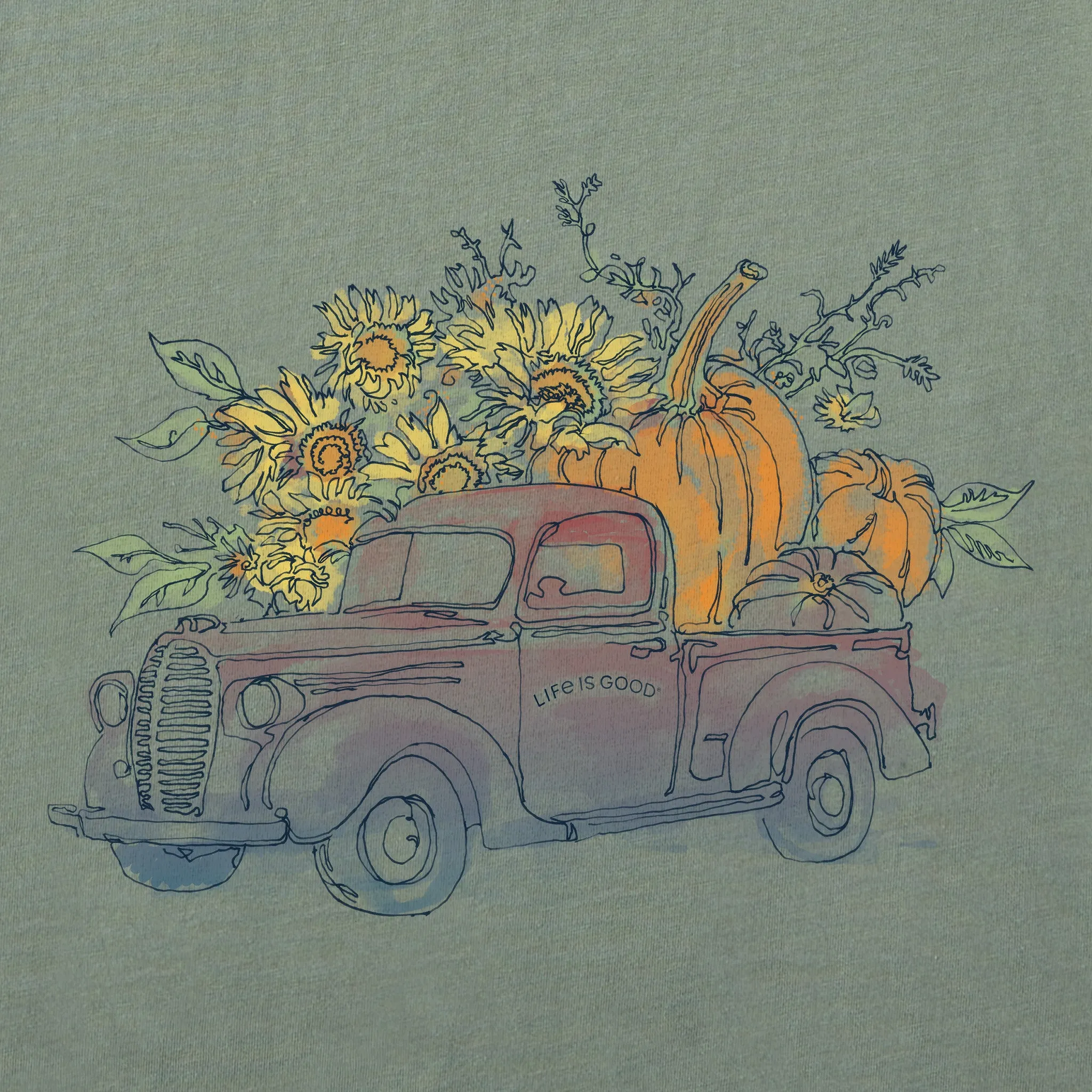 Women's Pumpkin Truck Short Sleeve Crusher Tee sold by Life is Good product image thumbnail 2
