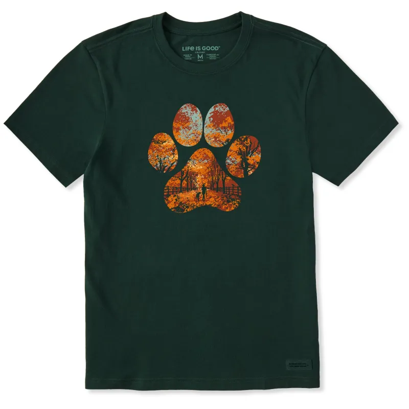 Men's Autumn Dog Walk Short Sleeve Crusher Tee sold by Life is Good