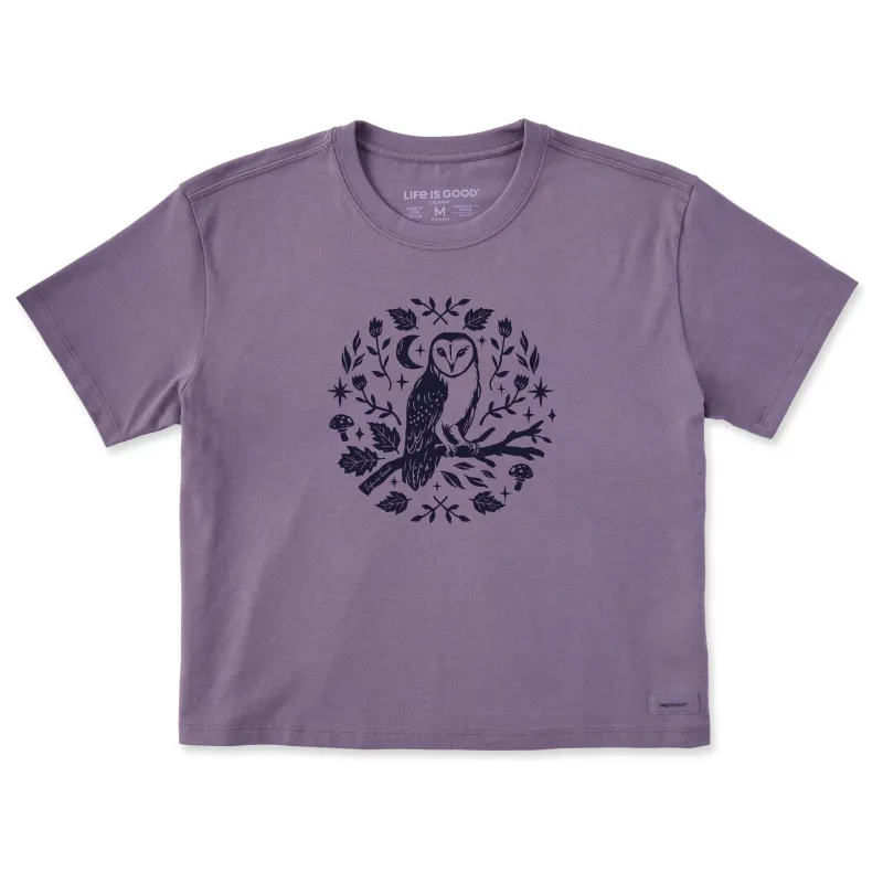Women's Owl Medley Short Sleeve Crusher Boxy Tee sold by Life is Good