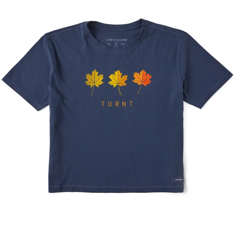 Women's Turnt Leaves Short Sleeve Crusher Boxy Tee sold by Life is Good