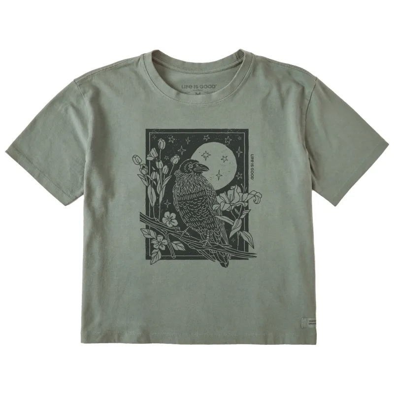 Women's Raven Moonlight Short Sleeve Crusher Boxy Tee sold by Life is Good