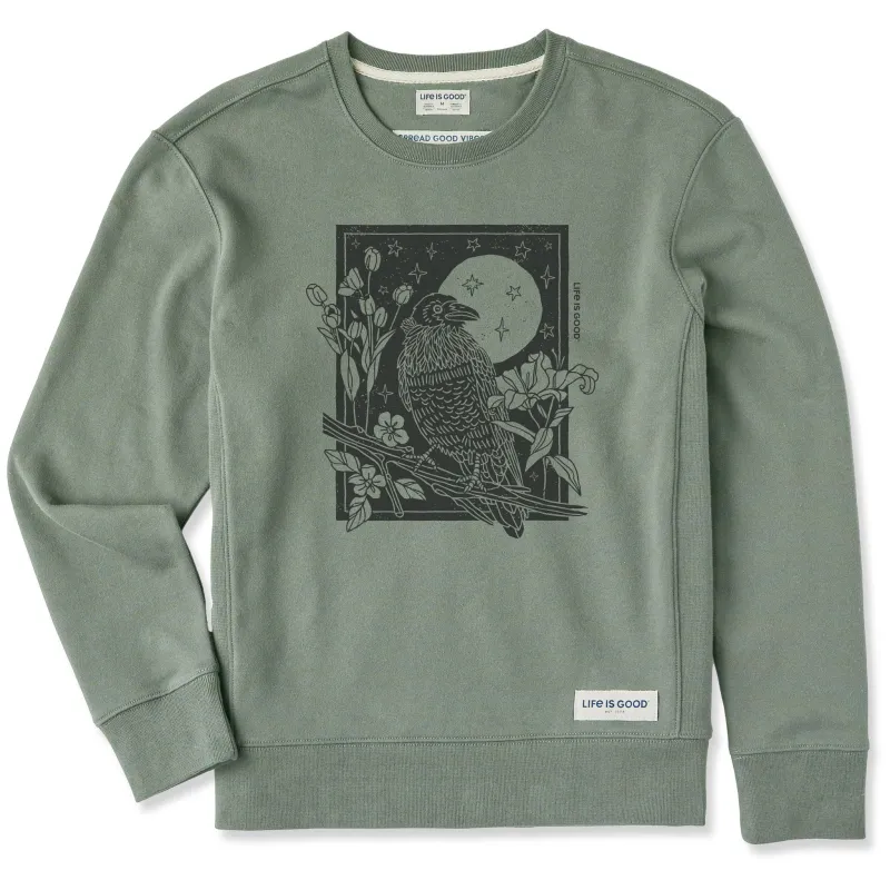 Women's Raven Moonlight Simply True Fleece Crew sold by Life is Good