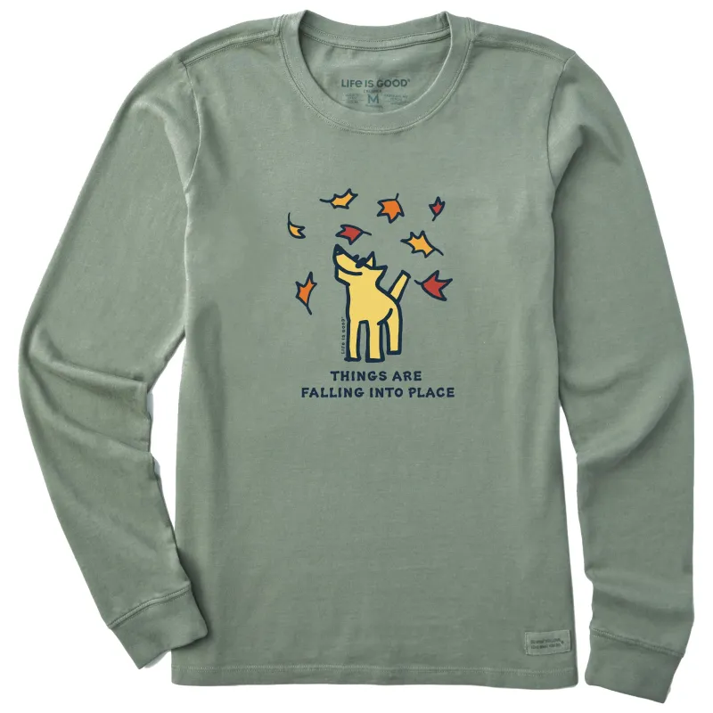 Women's Things are Falling Into Place Rocket Long Sleeve Crusher Tee sold by Life is Good
