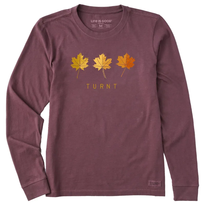 Women's Turnt Leaves Long Sleeve Crusher Tee made by Life is Good