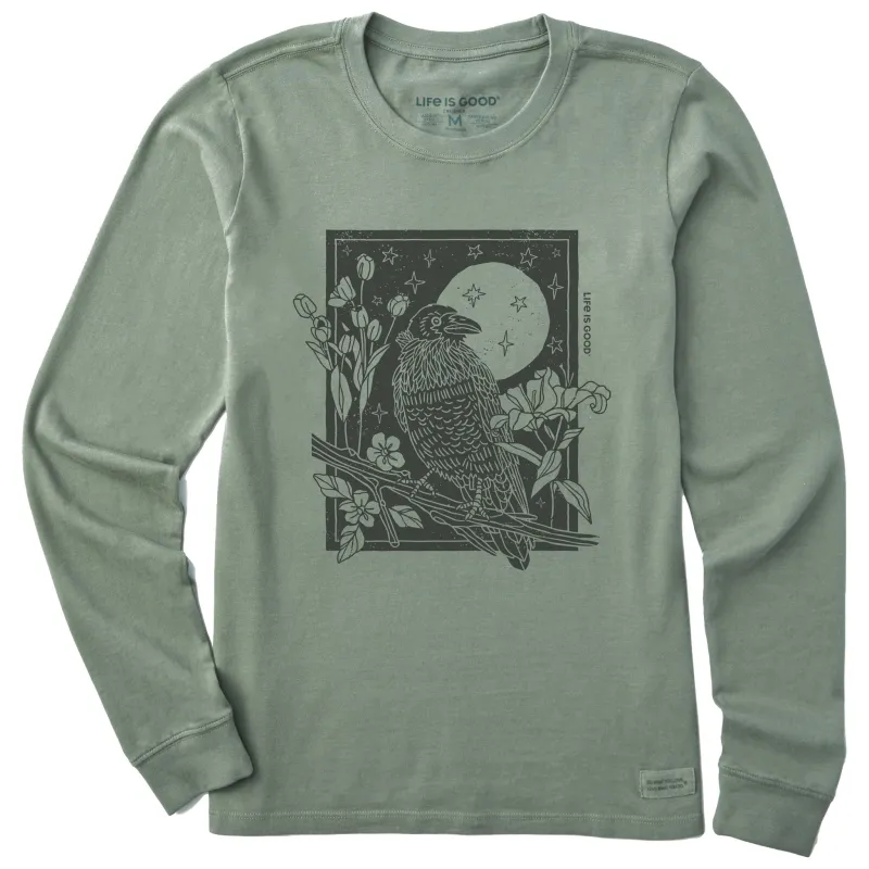 Women's Raven Moonlight Long Sleeve Crusher Tee sold by Life is Good