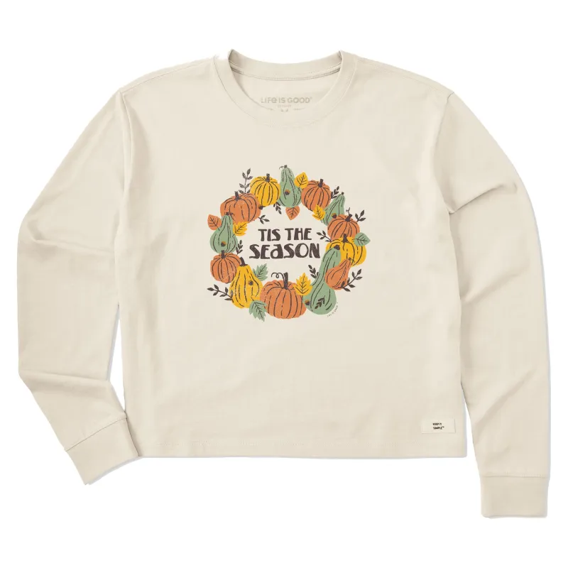 Women's Tis the Season Long Sleeve Crusher Boxy Tee sold by Life is Good