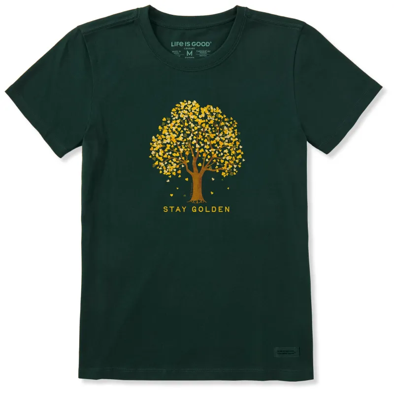 Women's Stay Golden Autumn Short Sleeve Crusher Tee sold by Life is Good