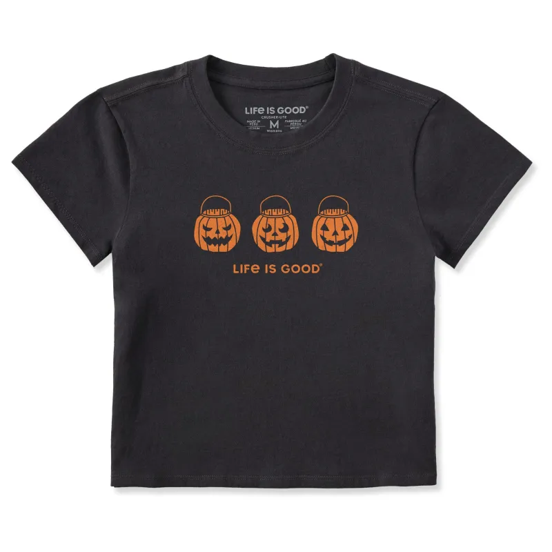 Women's Jack O Lantern Trio Crusher-LITE Shrunken Tee sold by Life is Good