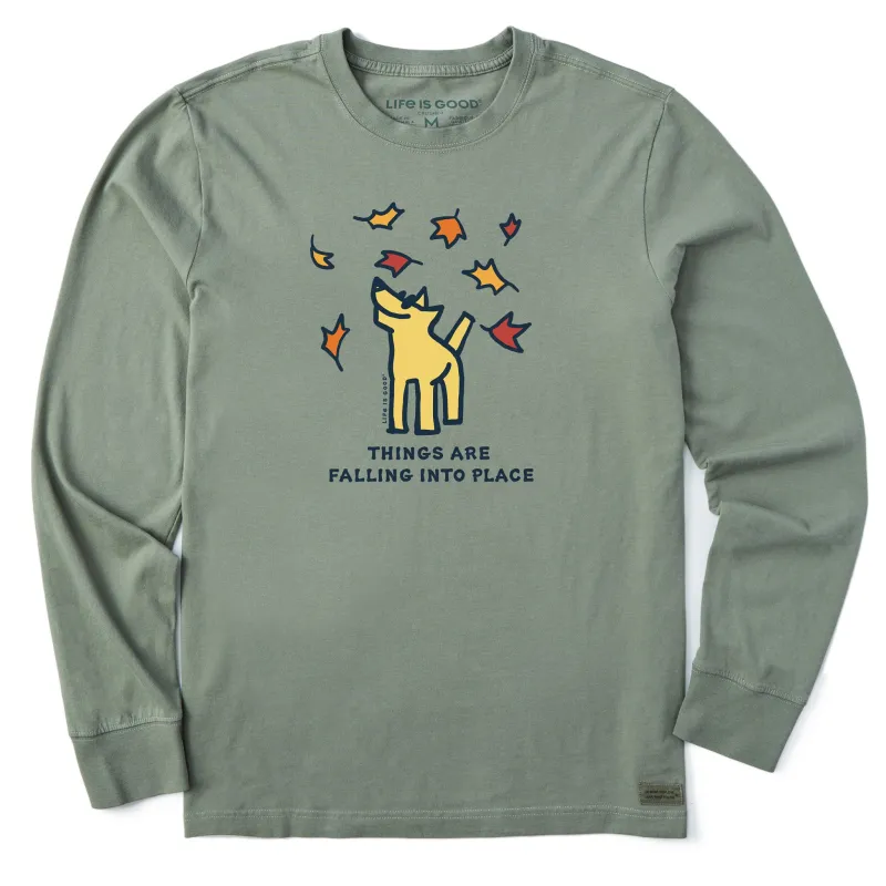 Men's Things are Falling Into Place Rocket Long Sleeve Crusher Tee sold by Life is Good