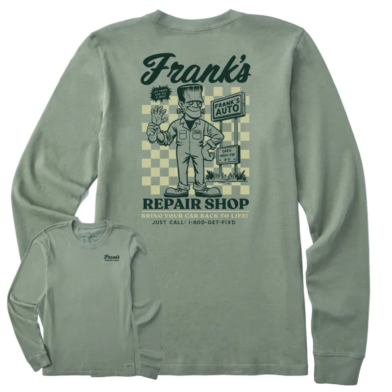 Women's Frank's Repair Shop Long Sleeve Crusher Tee sold by Life is Good