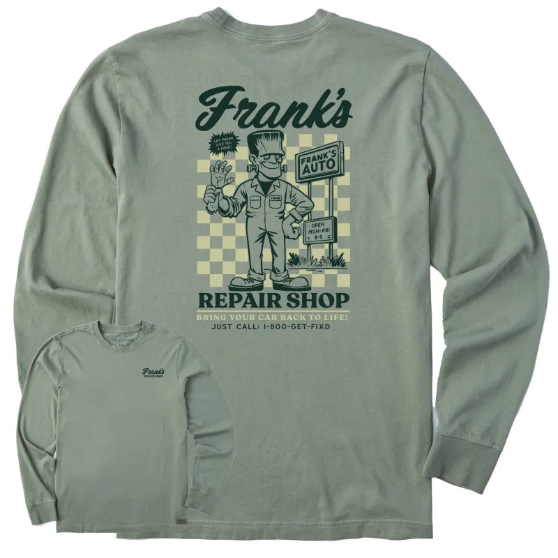 Men's Frank's Repair Shop Long Sleeve Crusher Tee sold by Life is Good