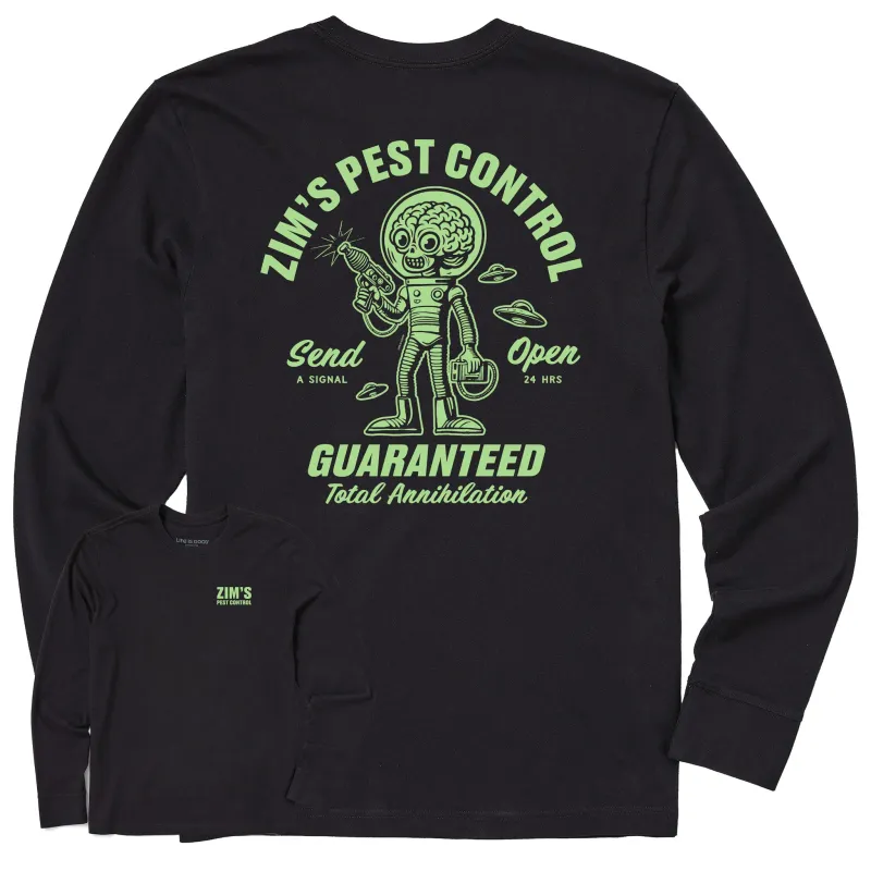 Men's Zim's Pest Control Long Sleeve Crusher Tee sold by Life is Good