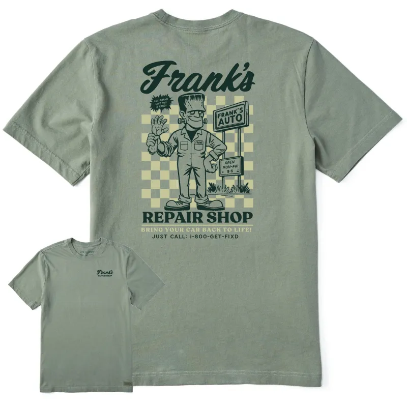 Men's Frank's Repair Shop Short Sleeve Crusher Tee sold by Life is Good