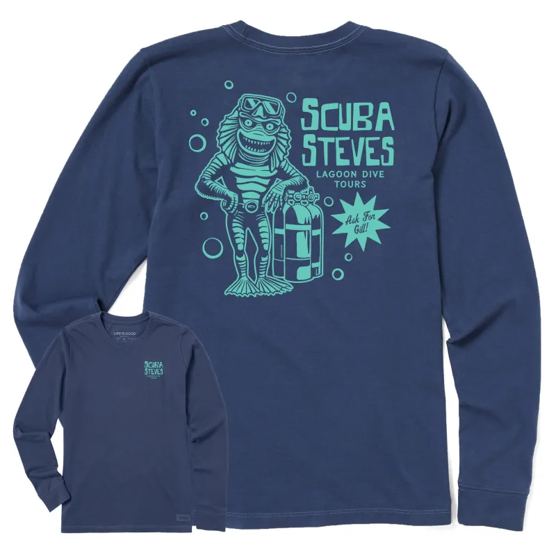 Women's Scuba Steve's Lagoon Dive Tours Long Sleeve Crusher Tee sold by Life is Good
