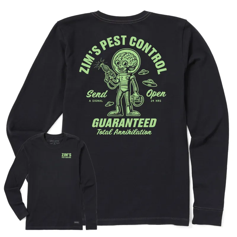 Women's Zim's Pest Control Long Sleeve Crusher Tee made by Life is Good