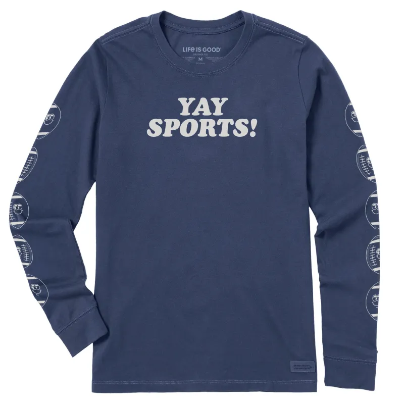 Women's Yay Sports! Long Sleeve Crusher Tee sold by Life is Good