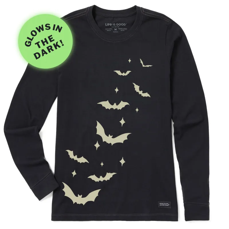 Women's Flying Bats Long Sleeve Crusher Tee sold by Life is Good