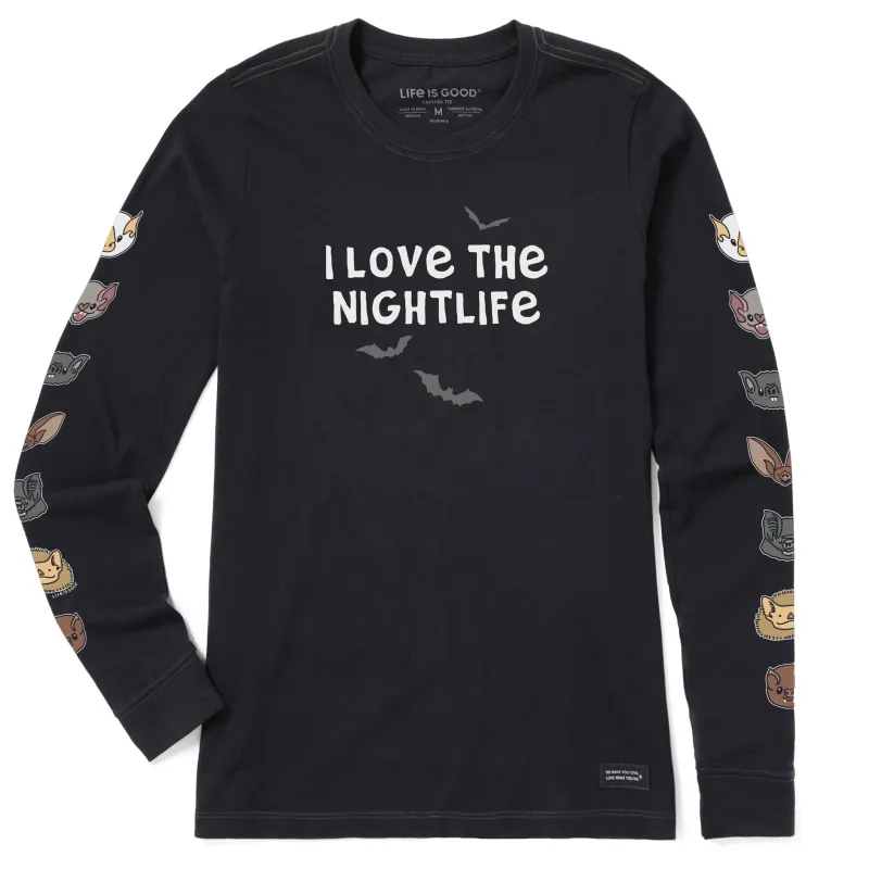 Women's I Love the Nightlife Long Sleeve Crusher Tee sold by Life is Good