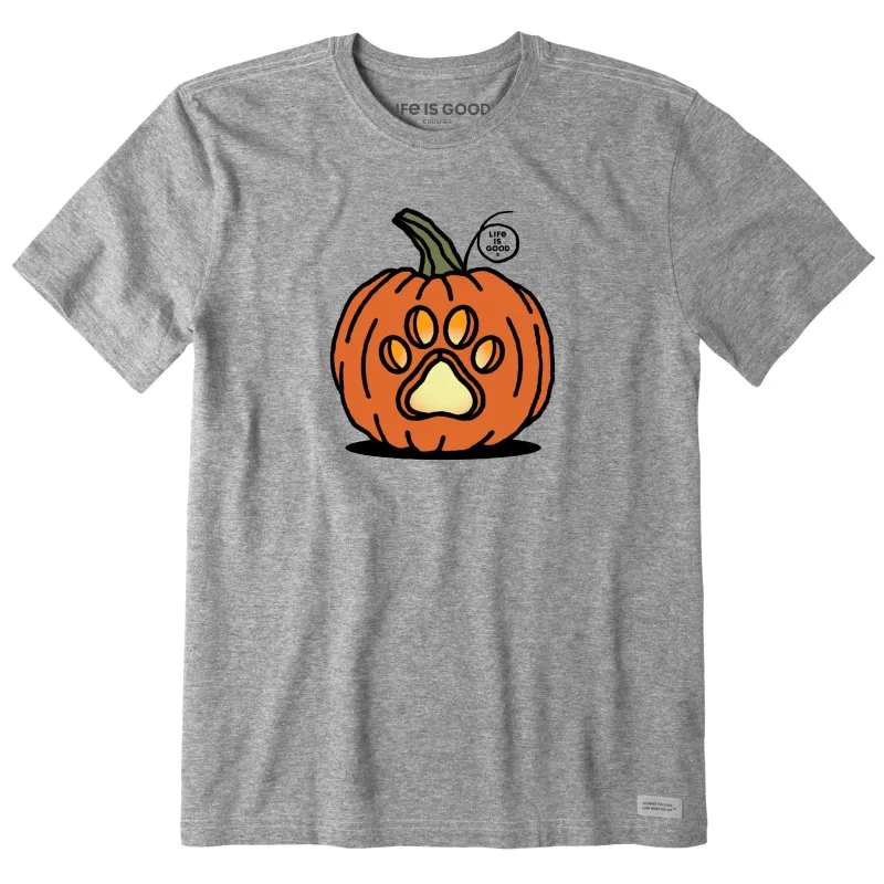 Men's Paw Pumpkin Short Sleeve Crusher Tee sold by Life is Good