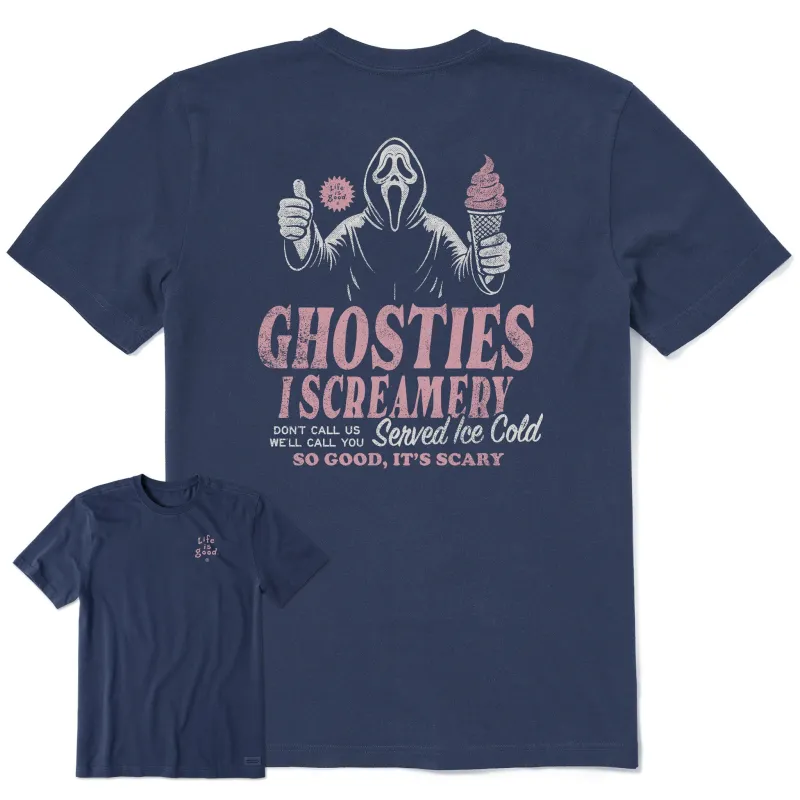 Men's Ghosts I Screamery Short Sleeve Crusher Tee sold by Life is Good
