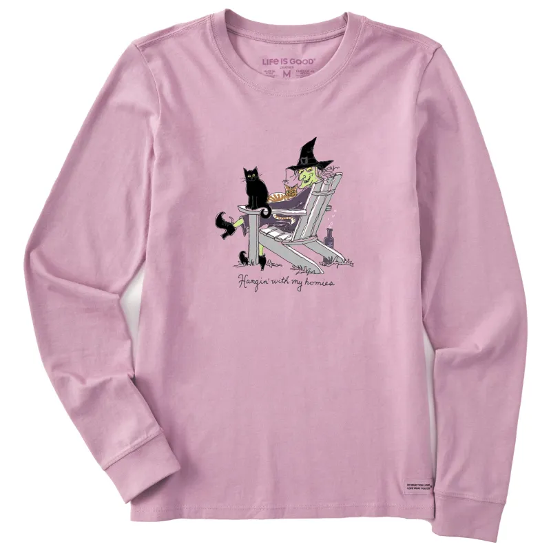 Women's Hangin' Homies Witch Long Sleeve Crusher Tee sold by Life is Good