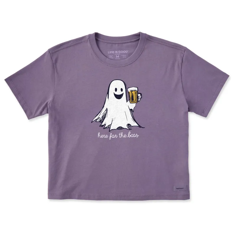 Women's Here for the Boos Ghost Short Sleeve Crusher Boxy Tee sold by Life is Good