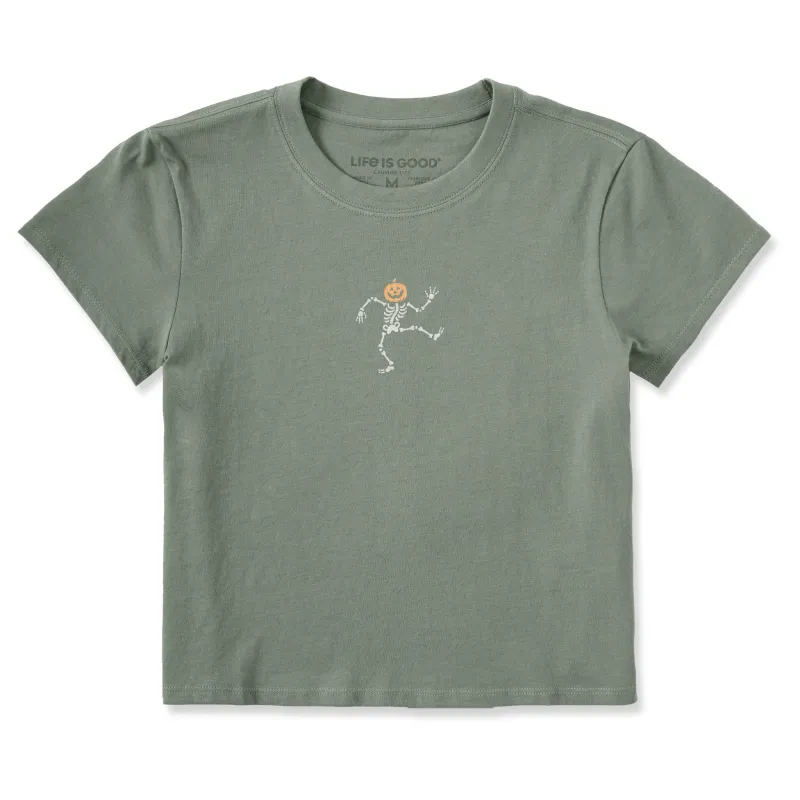 Women's Dancing Pumpkin Skeleton Mini Crusher-LITE Shrunken Tee sold by Life is Good