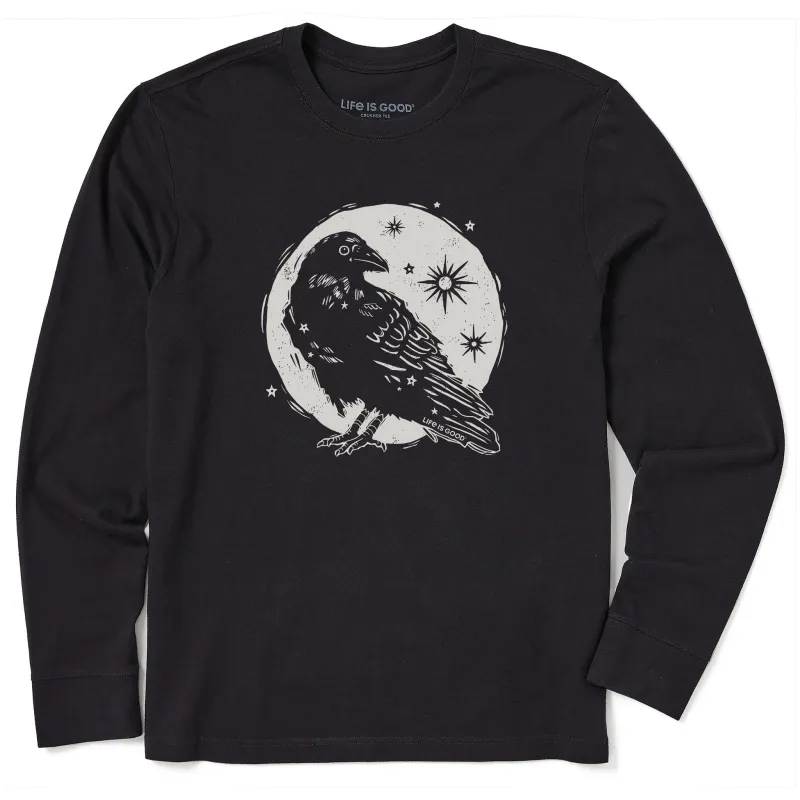 Men's Moonlit Crow Long Sleeve Crusher Tee sold by Life is Good