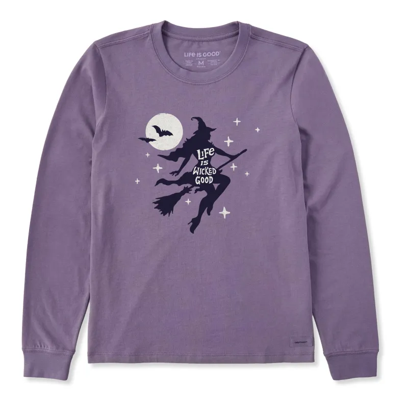 Women's Life is Wicked Good Long Sleeve Crusher Tee sold by Life is Good