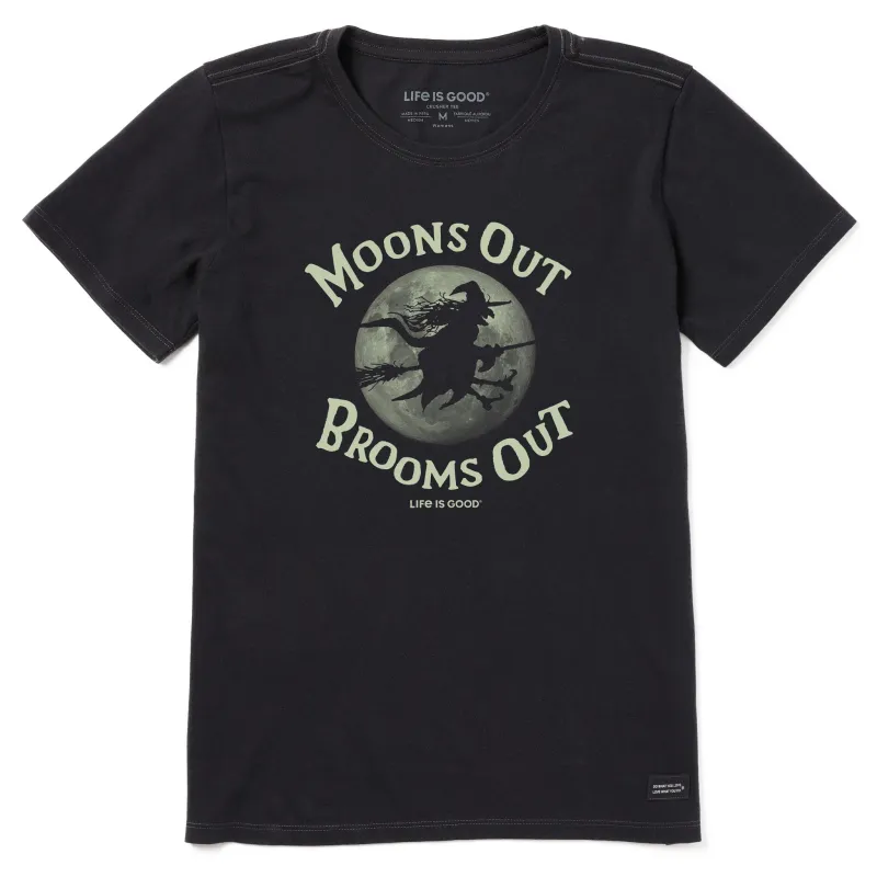 Women's Moon's Out Broom's Out Short Sleeve Crusher Tee sold by Life is Good