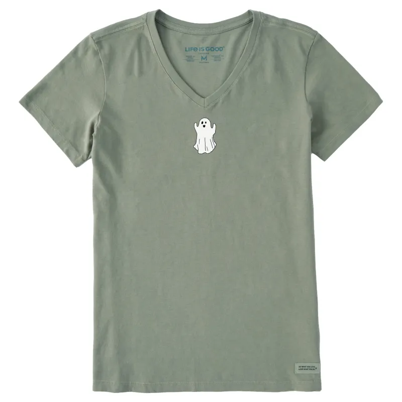 Women's Small Ghost Short Sleeve Crusher Vee sold by Life is Good