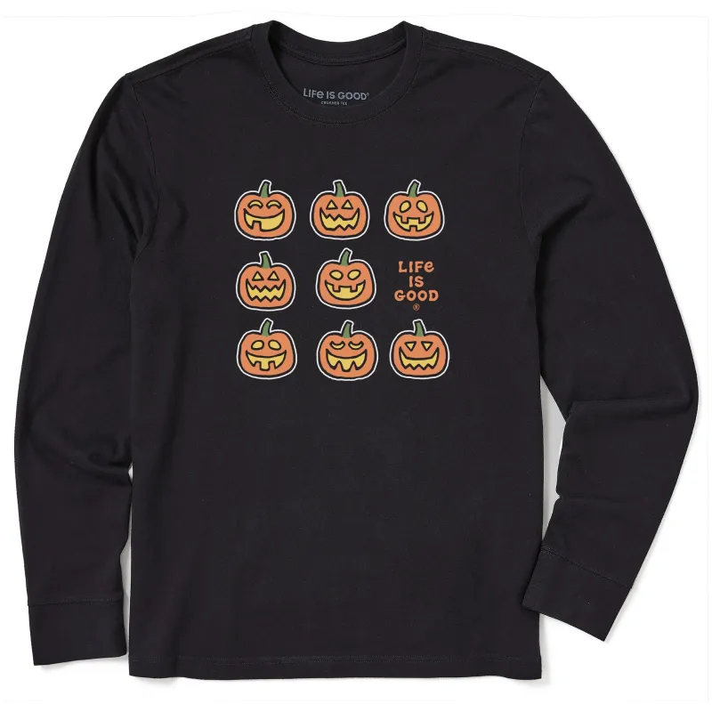 Men's Jack-o-Lantern Grid Long Sleeve Crusher Tee sold by Life is Good