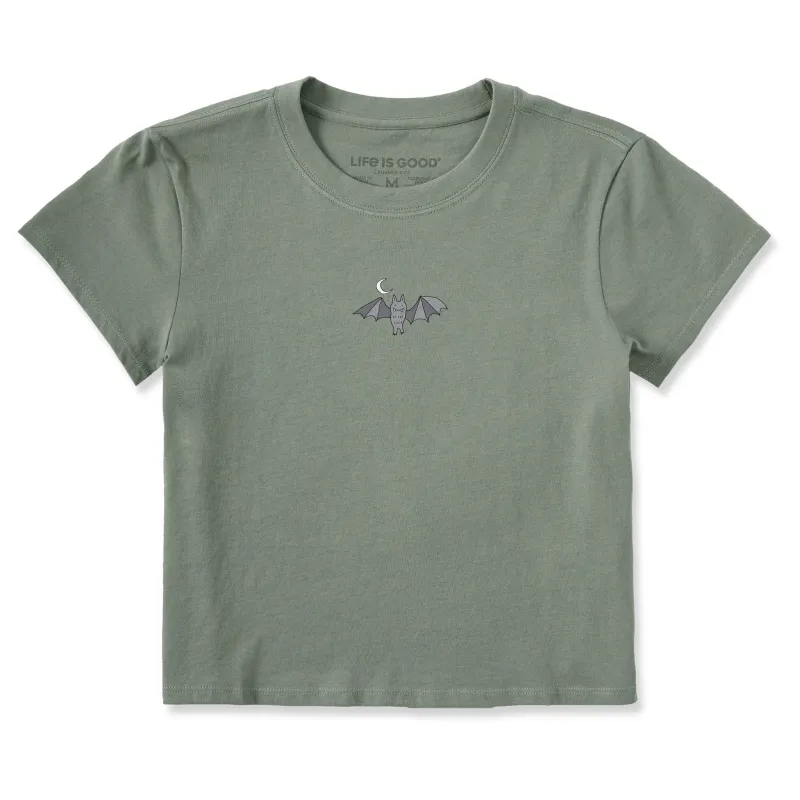Women's Moon & Bat Crusher-LITE Shrunken Tee sold by Life is Good